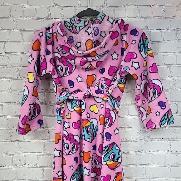 🚨 FLAW - My Little Pony Pink Plush Bath Robe Girls Fuzzy Bathrobe Fabric Piece - Picture 5 of 8